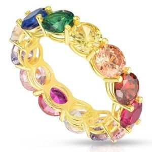 Sphera rainbow cz eternity ring - Sz 9